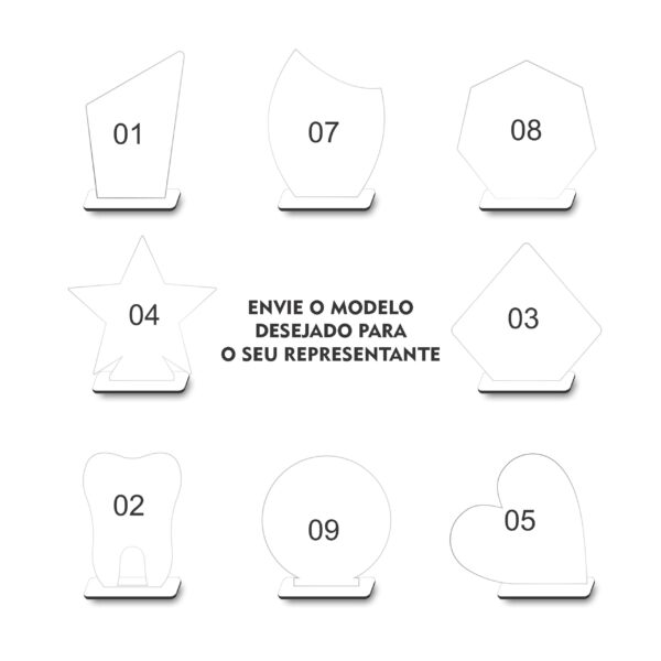 Troféu Acrílico 3mm Cristal com Base para Sublimação | MDF PRINT