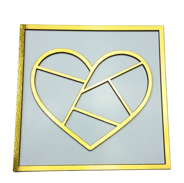 Quadro Coração MDF Resinado com Moldura 18x25cm para Sublimação | MDF PRINT