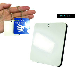 Kit 20 Chaveiros Quadrado MDF 3mm 2 Faces 5x5cm para Sublimação | MDF PRINT